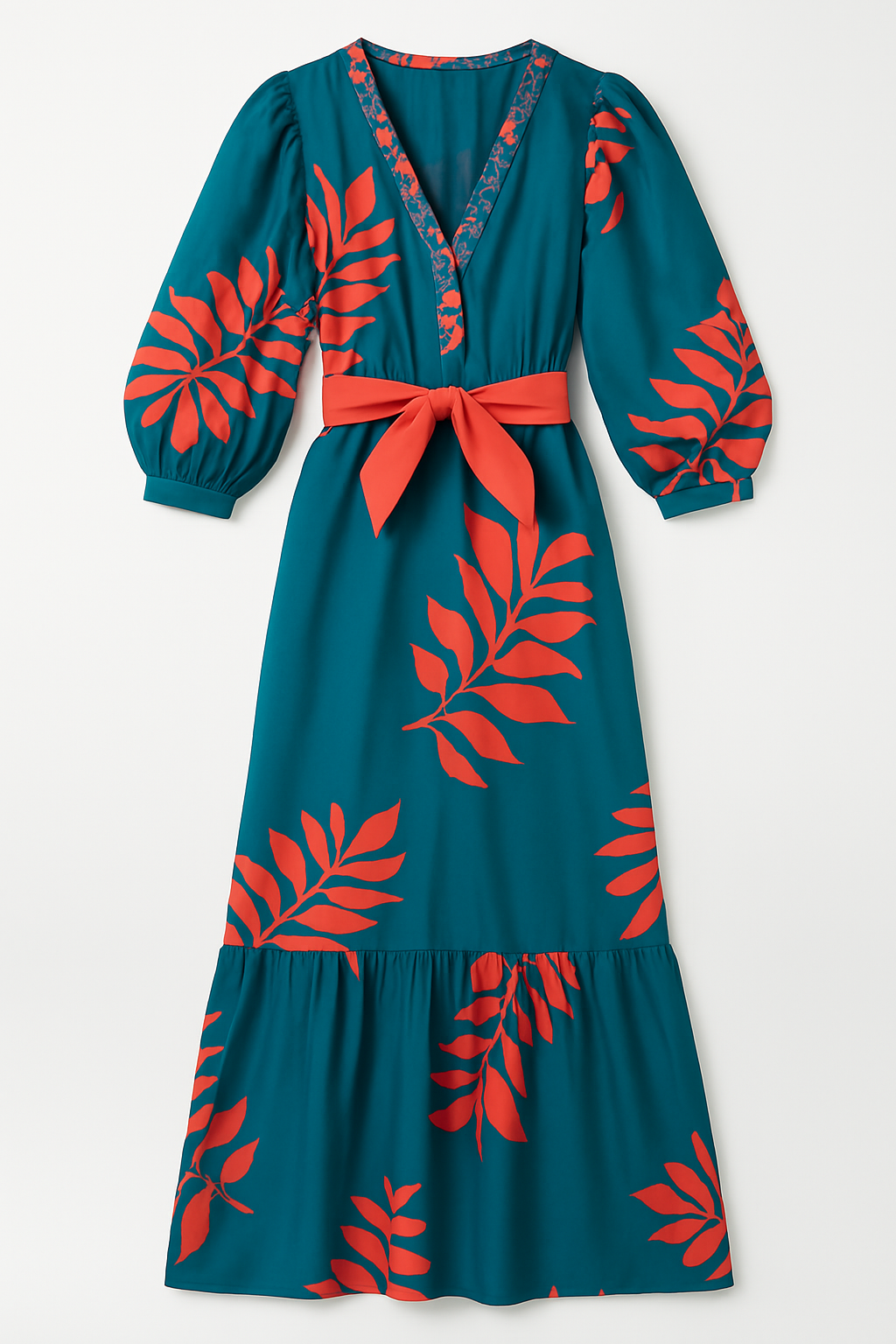 Vestido Longo Estampado com Laço - Milena