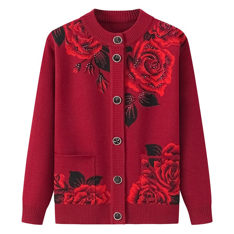 Casaco Feminino Flores Geladas Vermelho