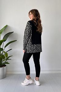 Conjunto Pima Glam: Blusa Animal Print e Calça Canelada