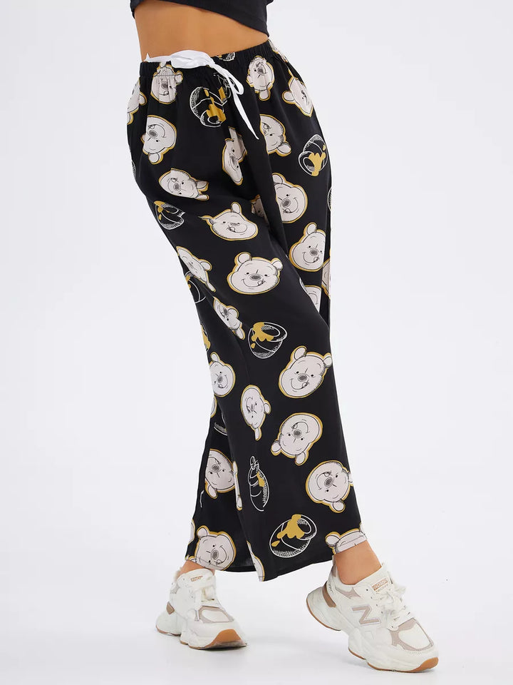 Calça Pantalona Estampada com Ursos