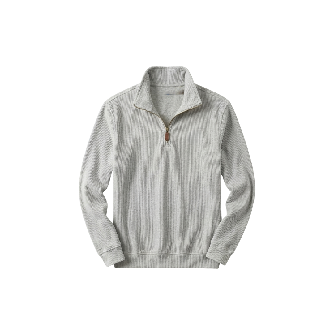 RL Herrenpullover aus Weicher Baumwolle – Stehkragen mit Reißverschluss & Lange Ärmel