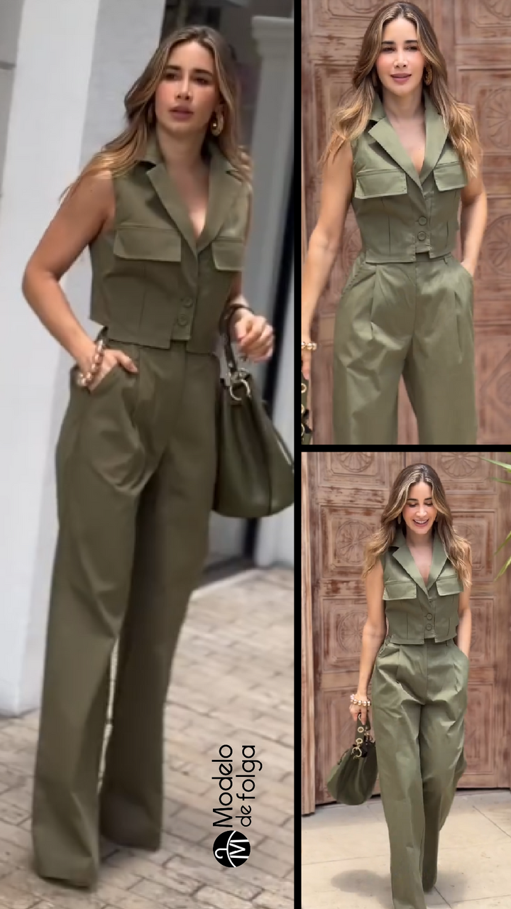 Conjunto Alfaiataria Verde Militar