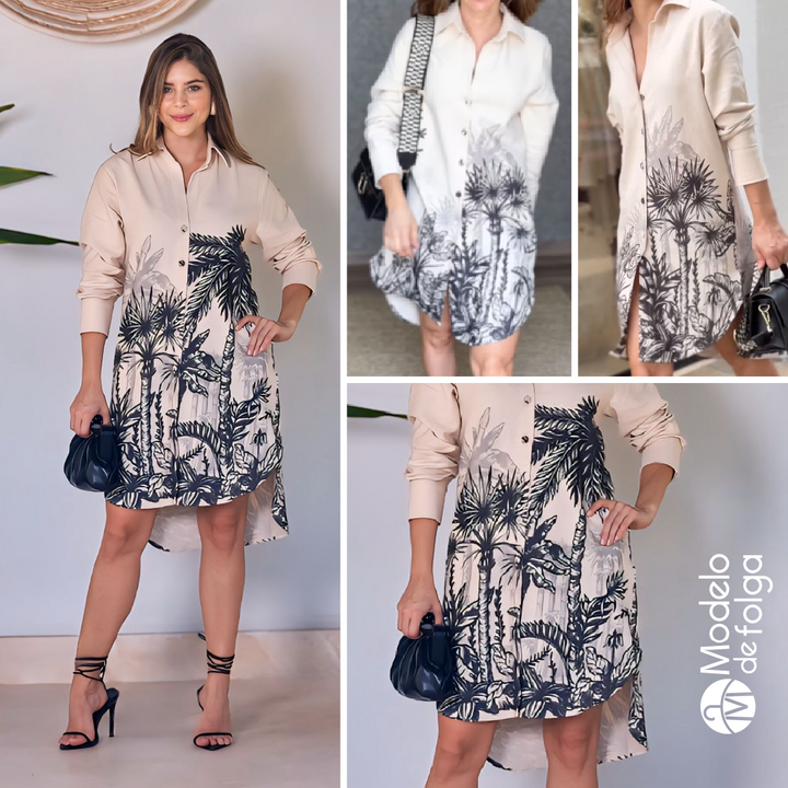 Vestido Camisa  Botânica minimalista