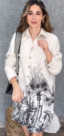 Vestido Camisa  Botânica minimalista
