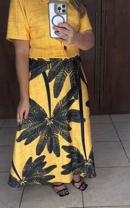 Conjunto Tropical Estampa Maxi Folhas