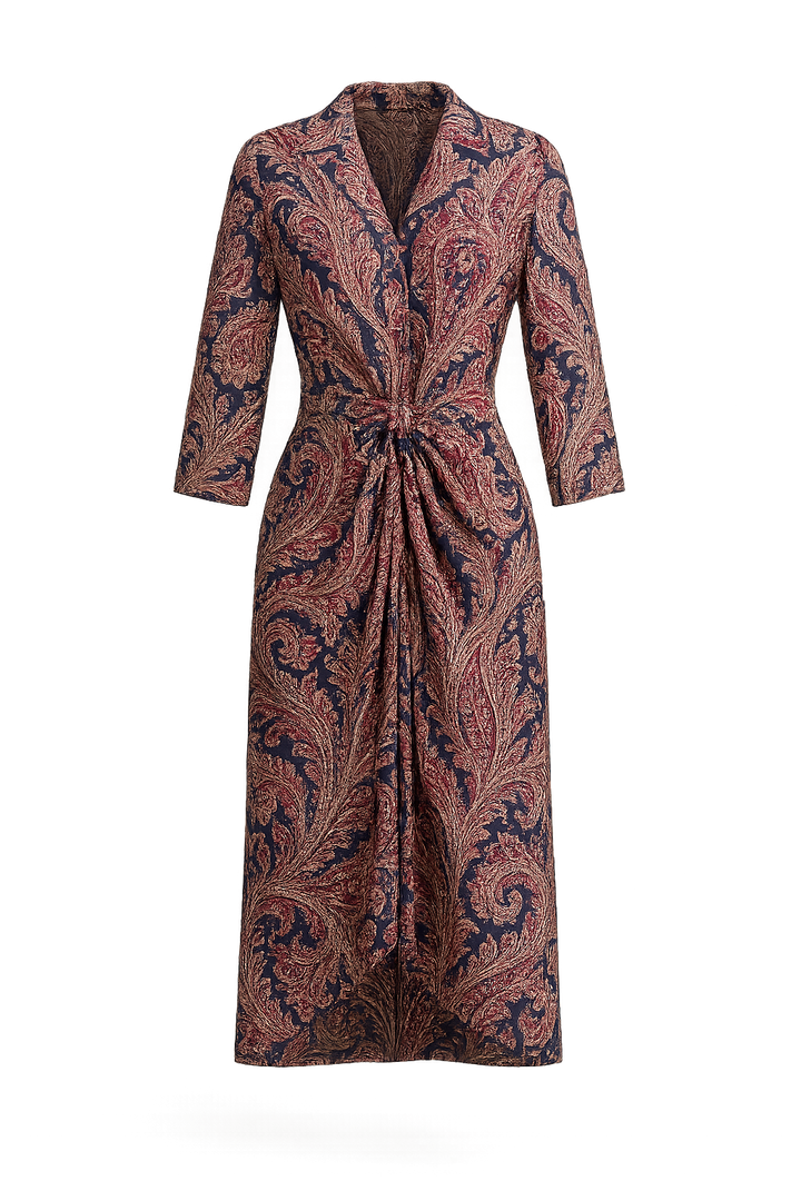 Vestido Luna – Midi Chemise com Estampa Paisley