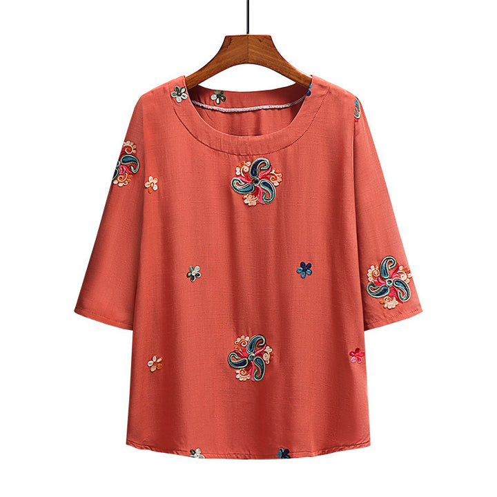 Blusa Solta Bordada Laranja