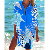 Blusão Estampado Coral e Conchas