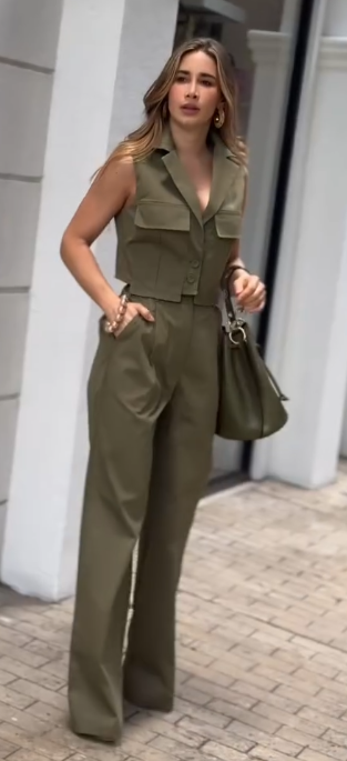 Conjunto Alfaiataria Verde Militar