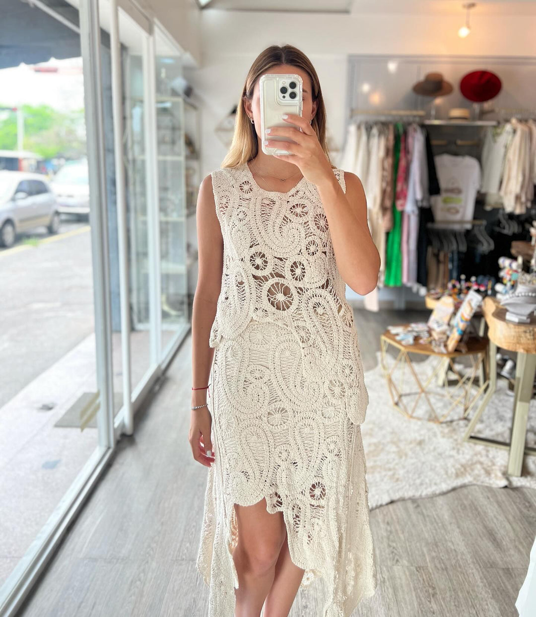 Vestido Longo Crochê Boho Branco