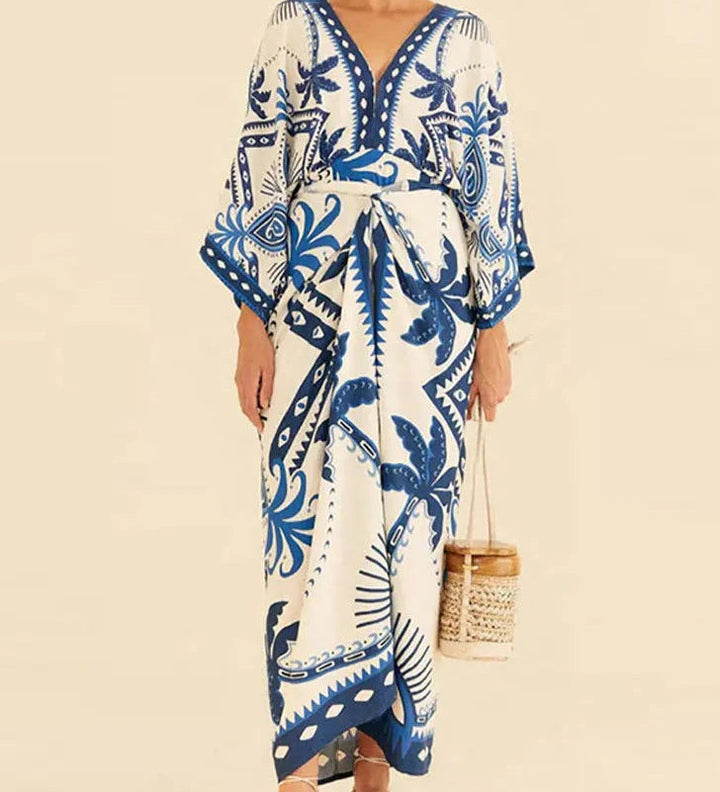 Conjunto Vestido + Kimono Curto Estilo Boho