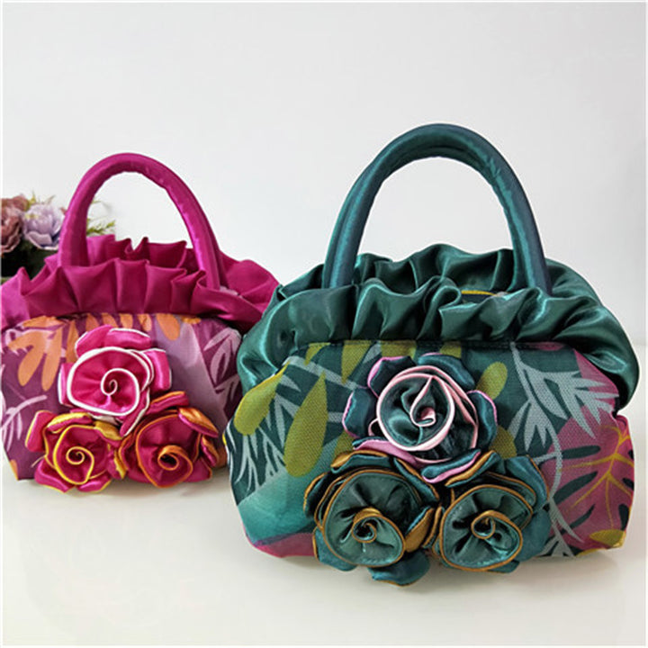 Bolsa Artstica Floral Artesanal